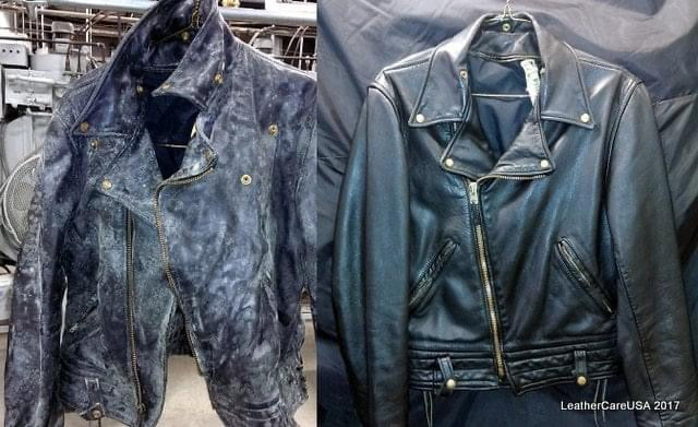 leather jacket cleaning before and after photo leathercareusa.com sunshinecleaners.com